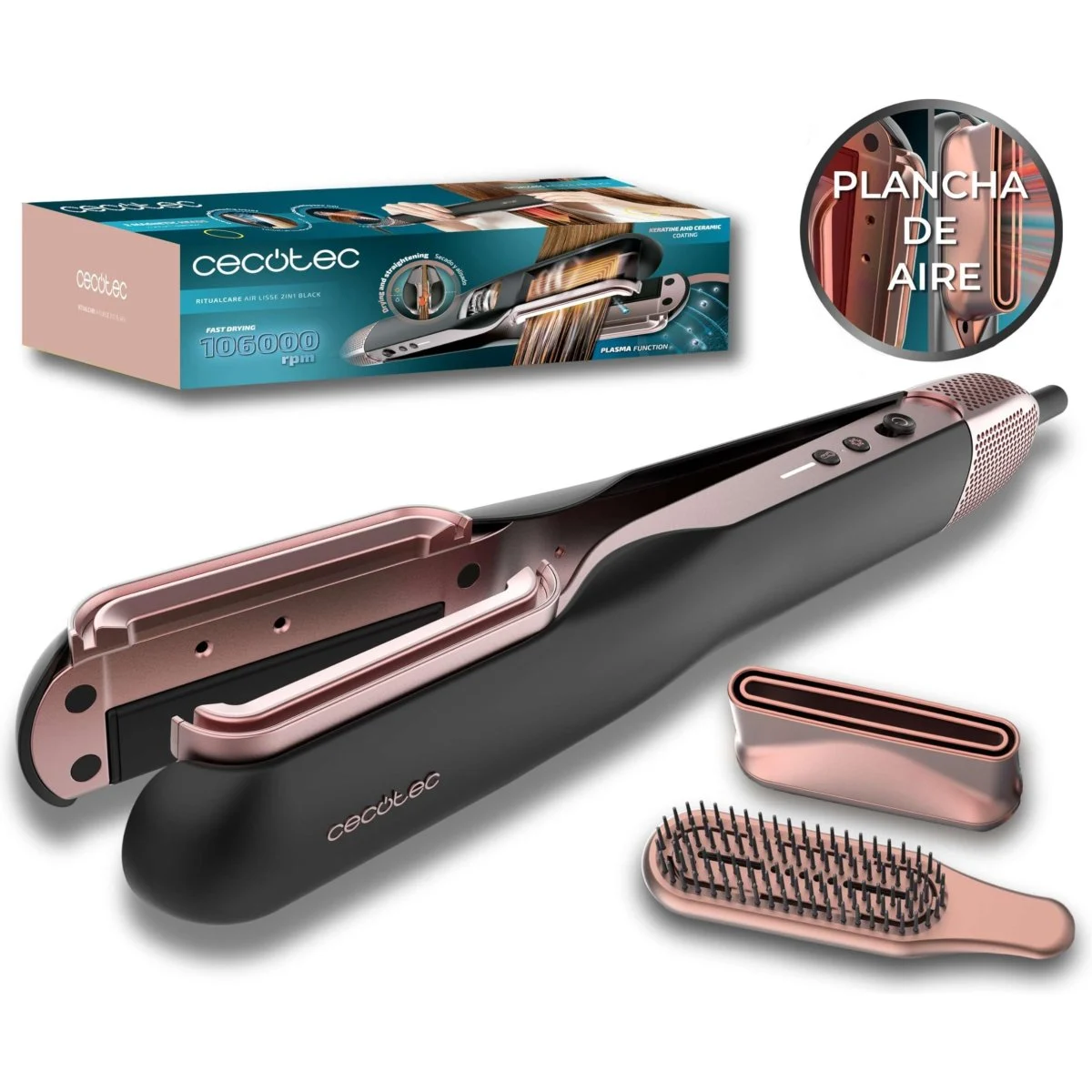 Plancha de Pelo Cecotec Bamba RitualCare 100 1000W 106000 RPM Cerámica