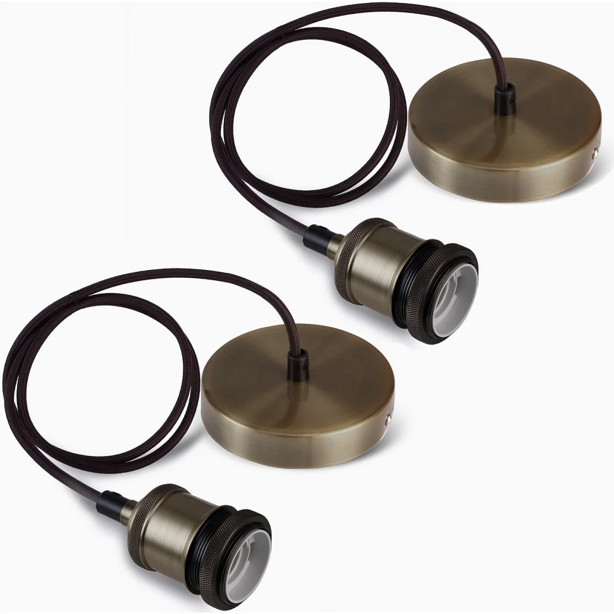 Portalámparas Cable de Metal E27 Cilíndrico Cromo