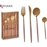 Cubertería Kinvara Diseño 8 Piezas Oro / Rosa