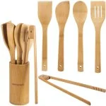Set 5 Utensilios de Cocina BigKing Bambu Soporte