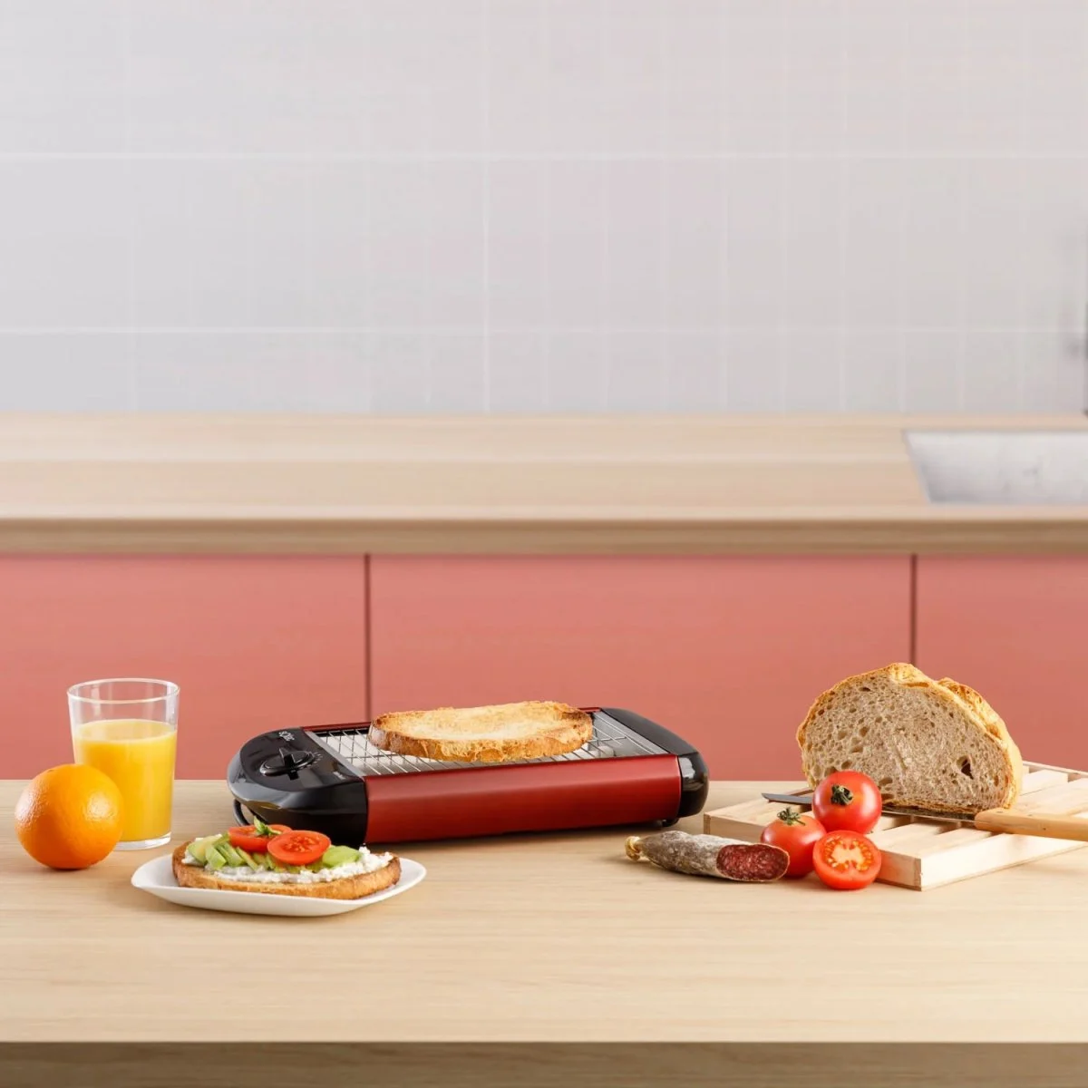 Tostador Horizontal Solac 3 T Rojo