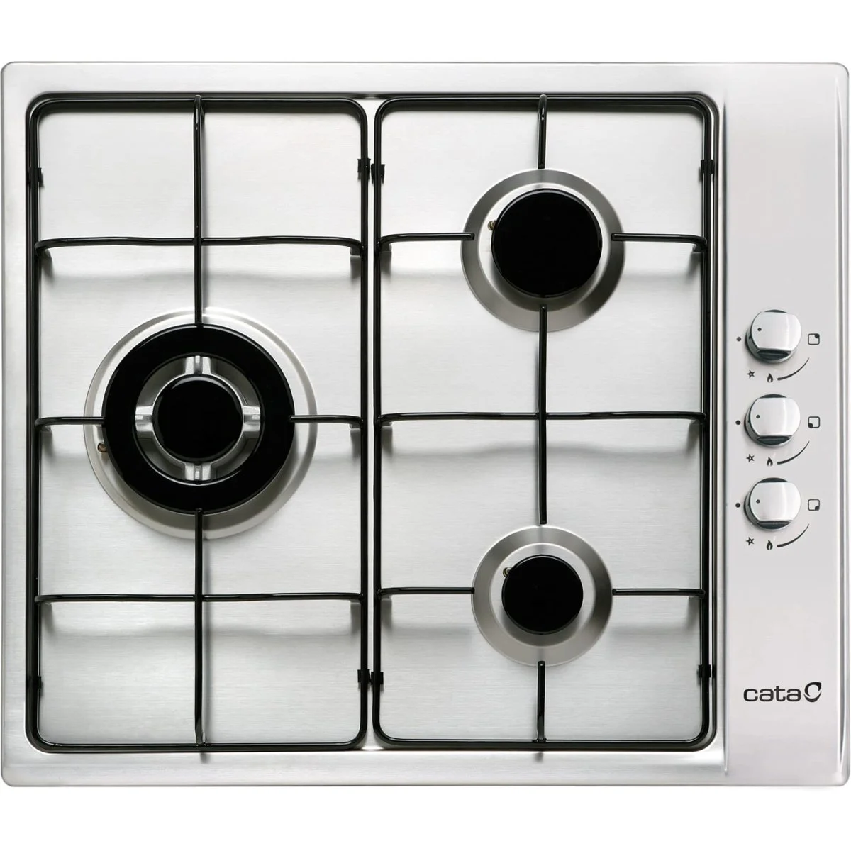 Encimera Gas Cata GIB6021X 3 Fuegos Inox Gas Butano