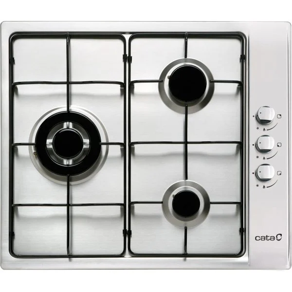 Encimera Gas Cata GIB6021X 3 Fuegos Inox Gas Butano