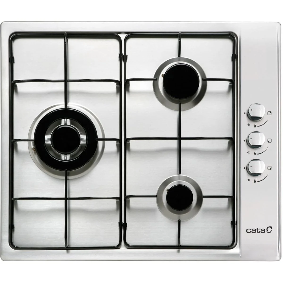 Encimera Gas Cata GIB6021X 3 Fuegos Inox Gas Butano