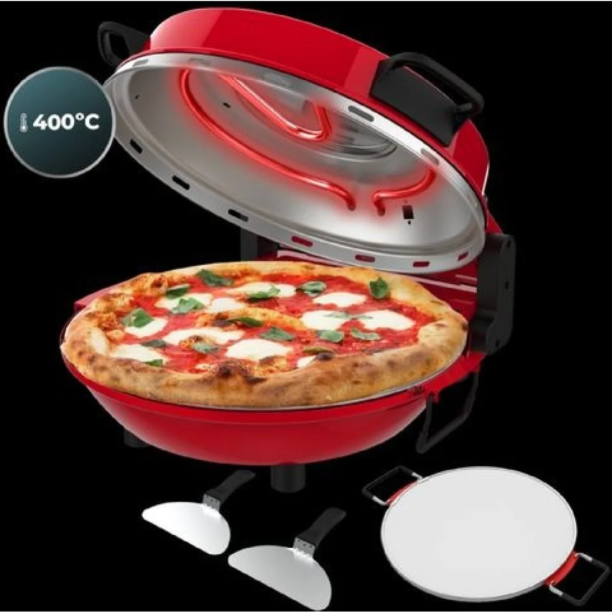 Horno para Pizza Cecotec Fun Pizza&Co Mamma Mía Window Rojo