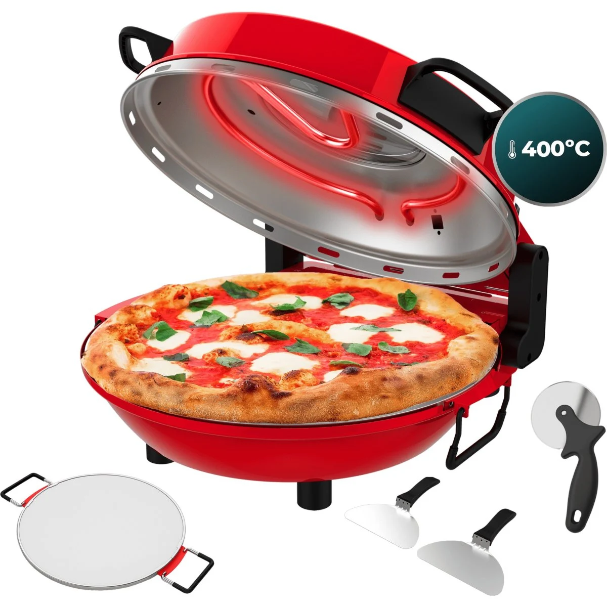 Horno para Pizza Cecotec Fun Pizza&Co Mamma Mía Window Rojo