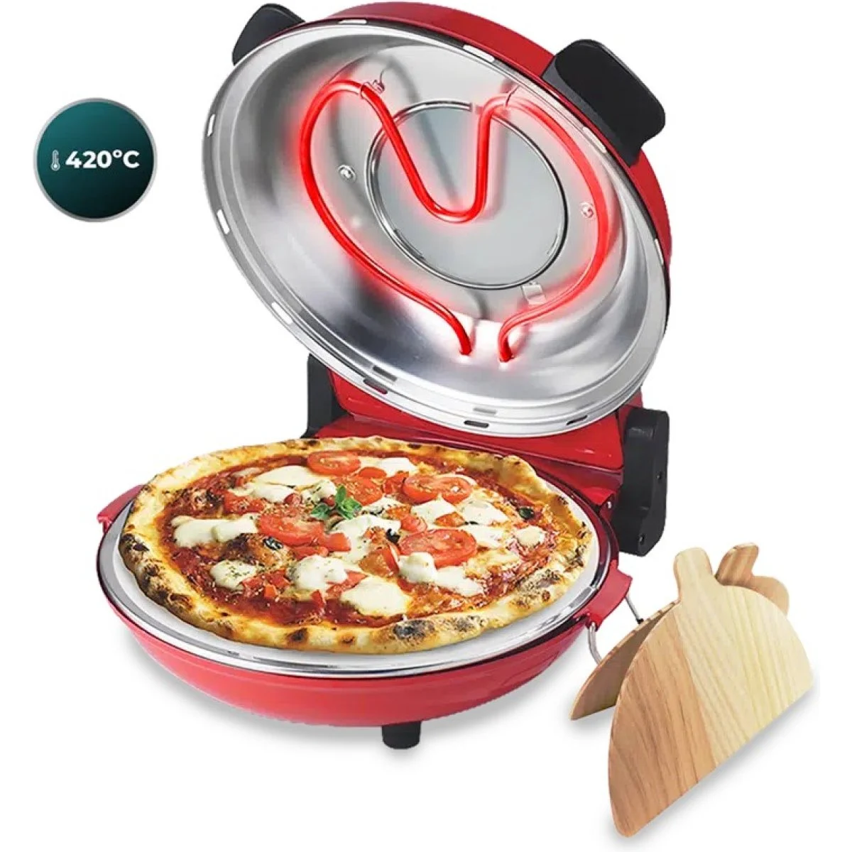 Horno para Pizza Cecotec Fun Pizza&Co Mamma Mía Window Rojo
