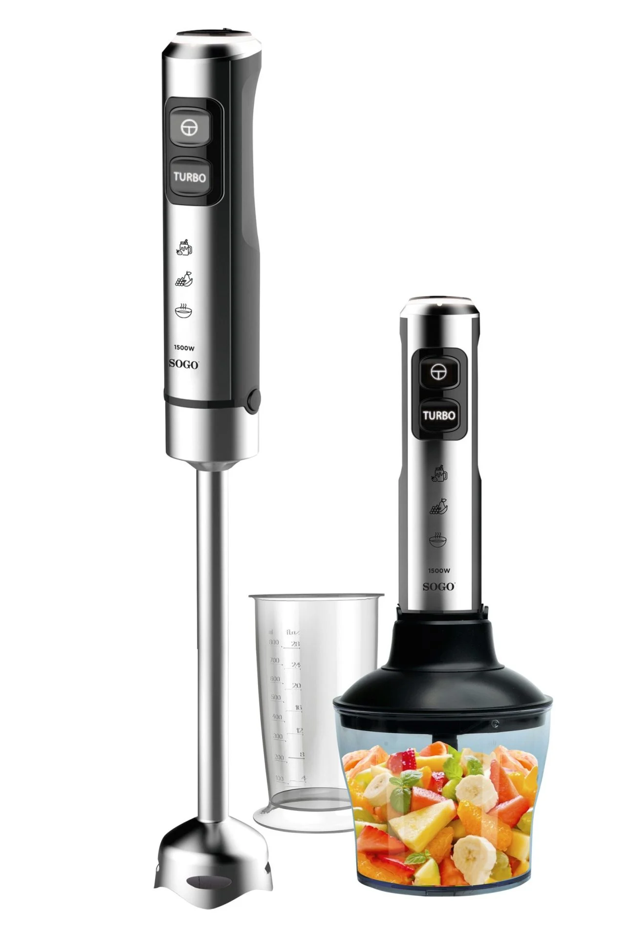 Batidora de Inmersión Sogo SS14480 1500 W Acero Inox Turbo
