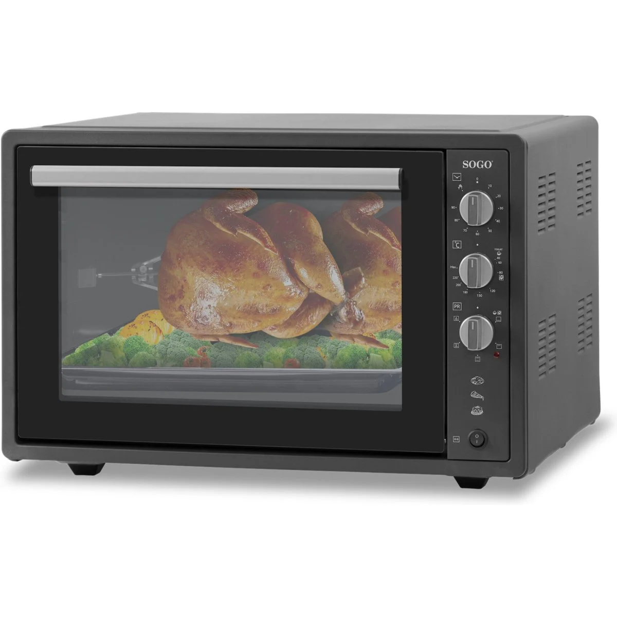 Horno sobremesa Sogo 70 L Negro 2000 W Convección Rotisserie