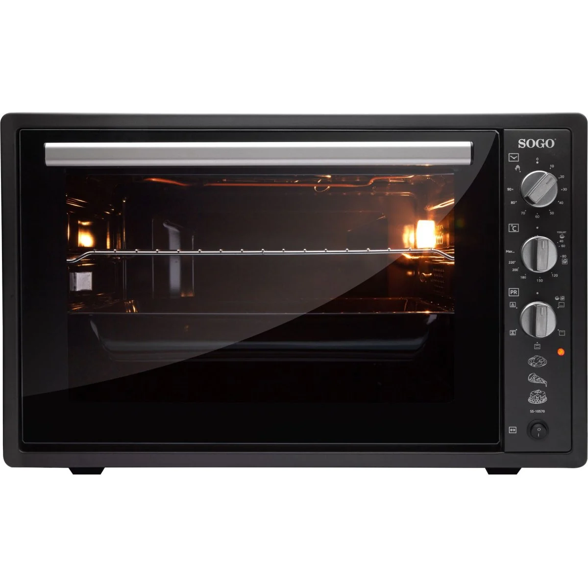 Horno sobremesa Sogo 70 L Negro 2000 W Convección Rotisserie