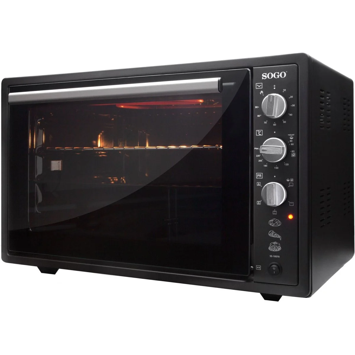 Horno sobremesa Sogo 70 L Negro 2000 W Convección Rotisserie
