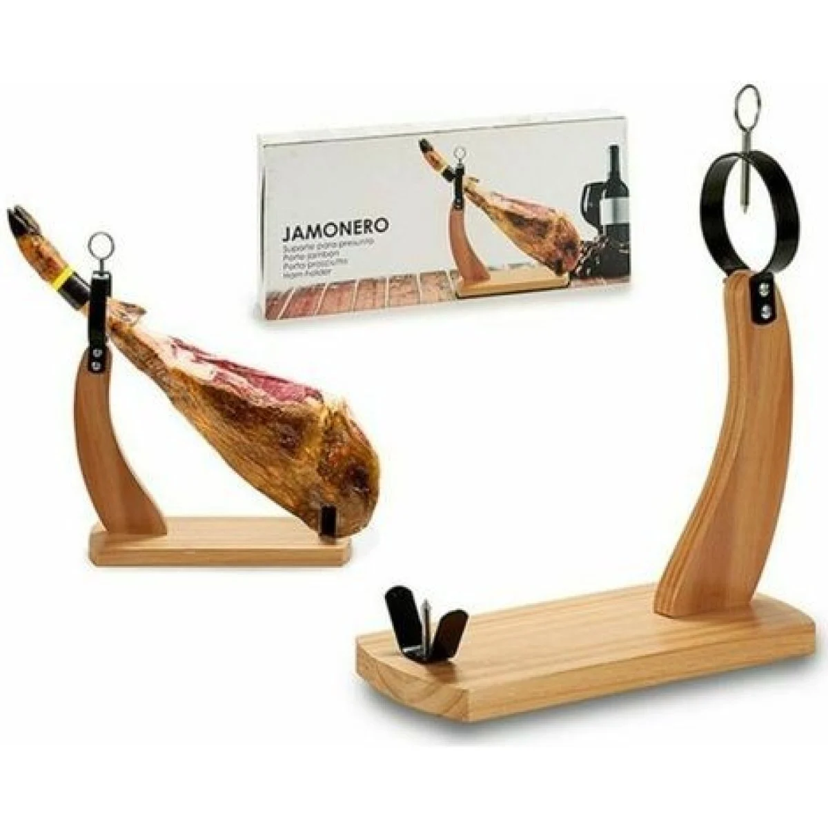 Jamonero Madera Pino Ancho Natural