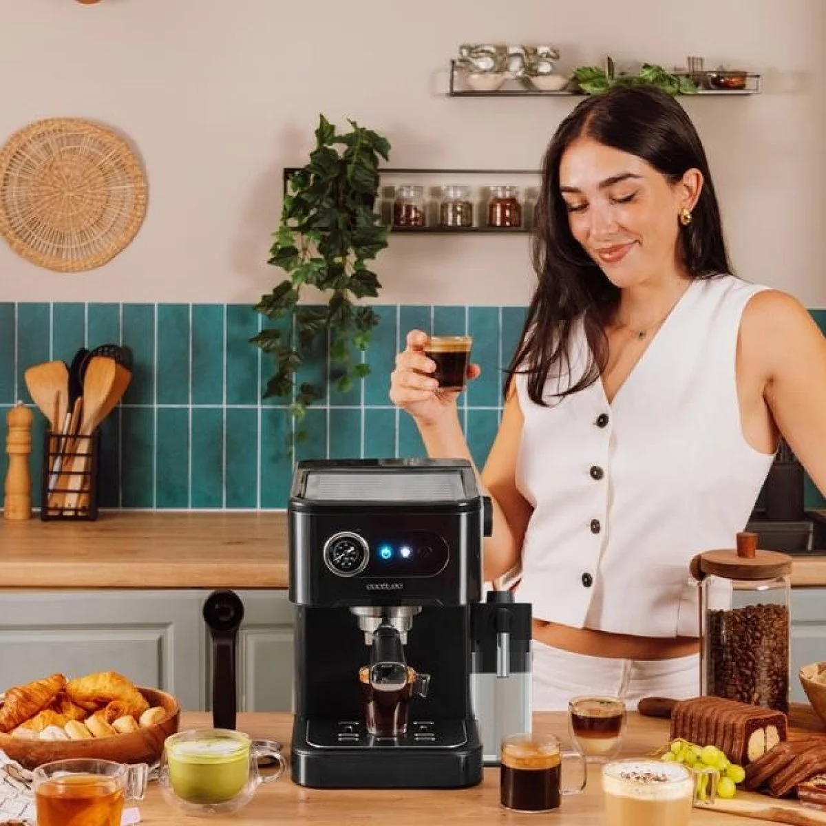 Cafetera Espresso Cecotec Power Espresso 20 Pro Latte 20 Bares 1350 W