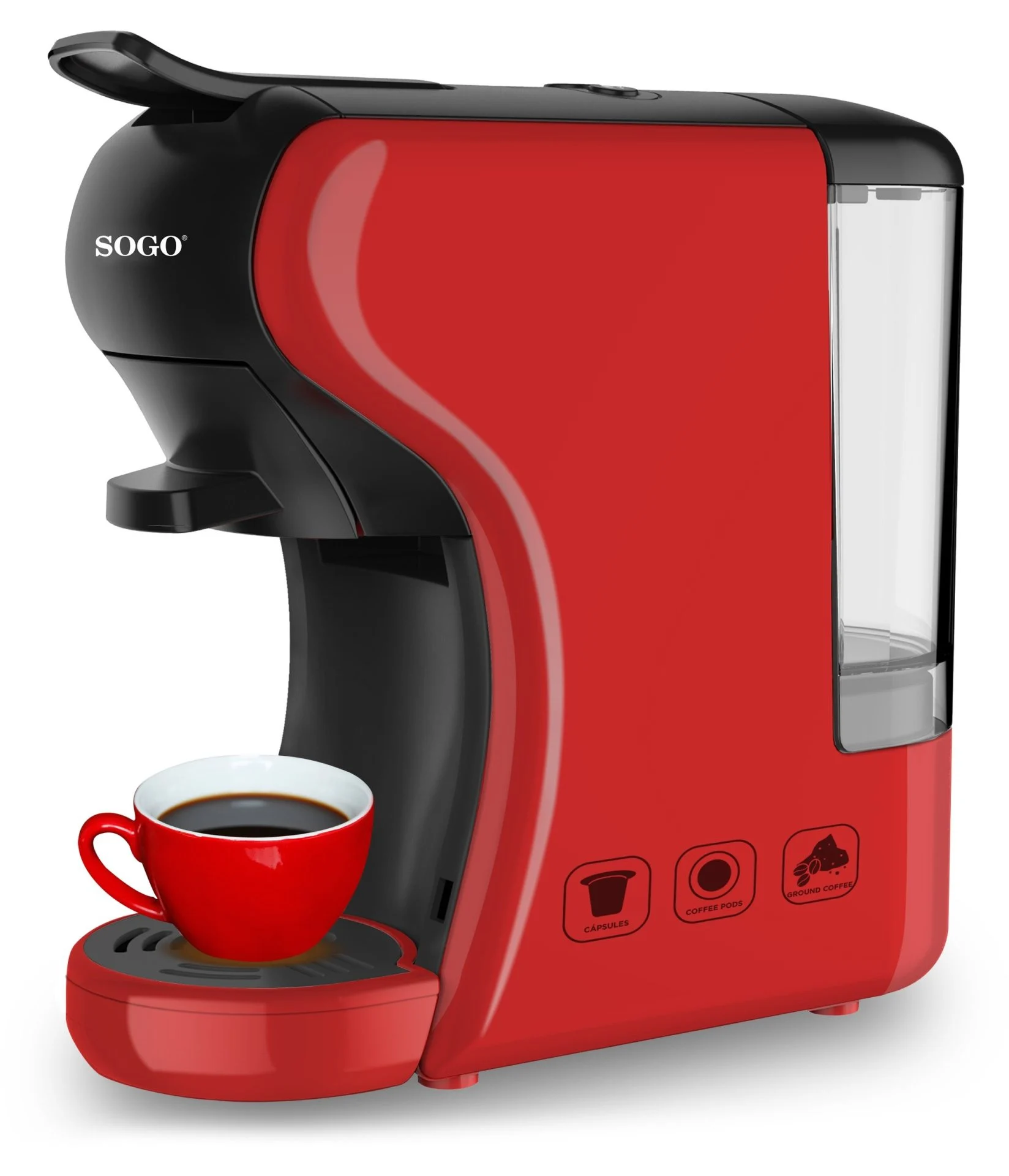 Cafetera Multicápsula Sogo SS5675-R 1 Taza 19 Bar 0,6 L Roja