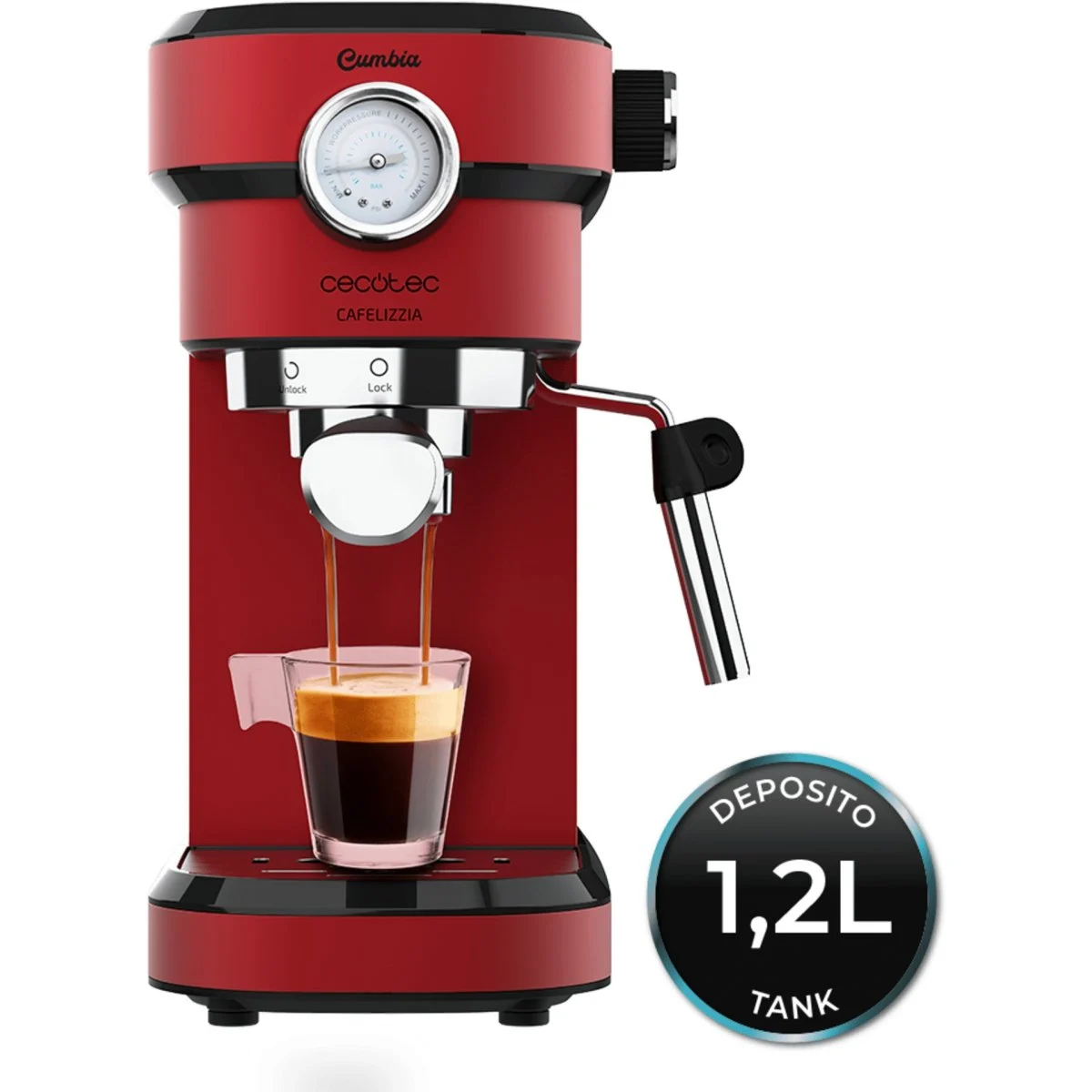 Cafetera espresso Cecotec Cafelizzia 790 Roja Pro 20 Bares 1350W 1,2L