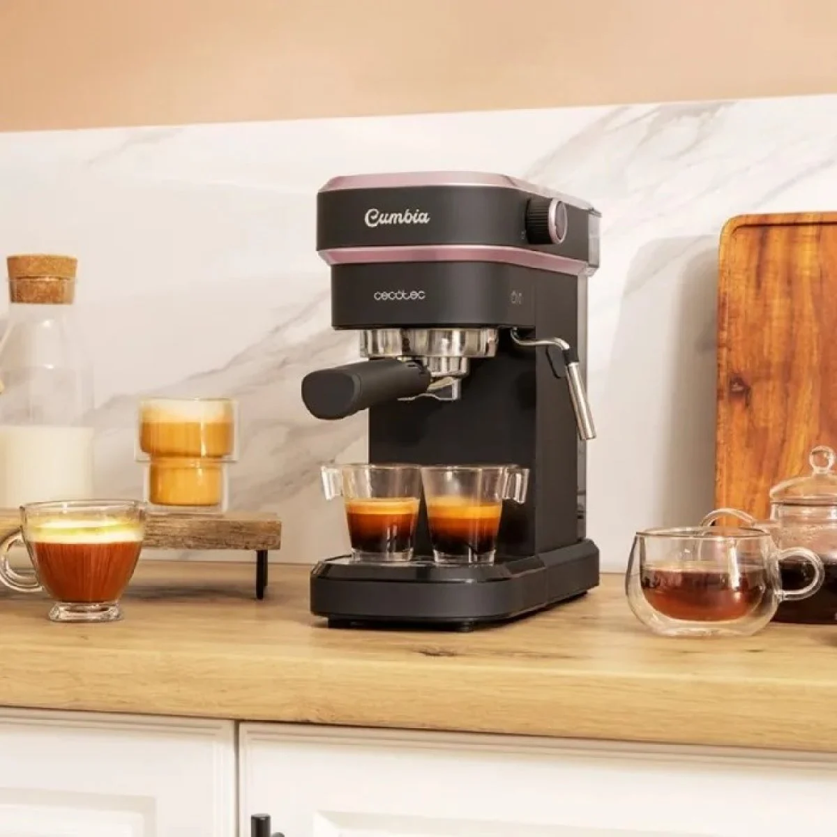 Cafetera Espresso Cecotec Cafelizzia 890 Rose/Negro 20 Bares 1350 W