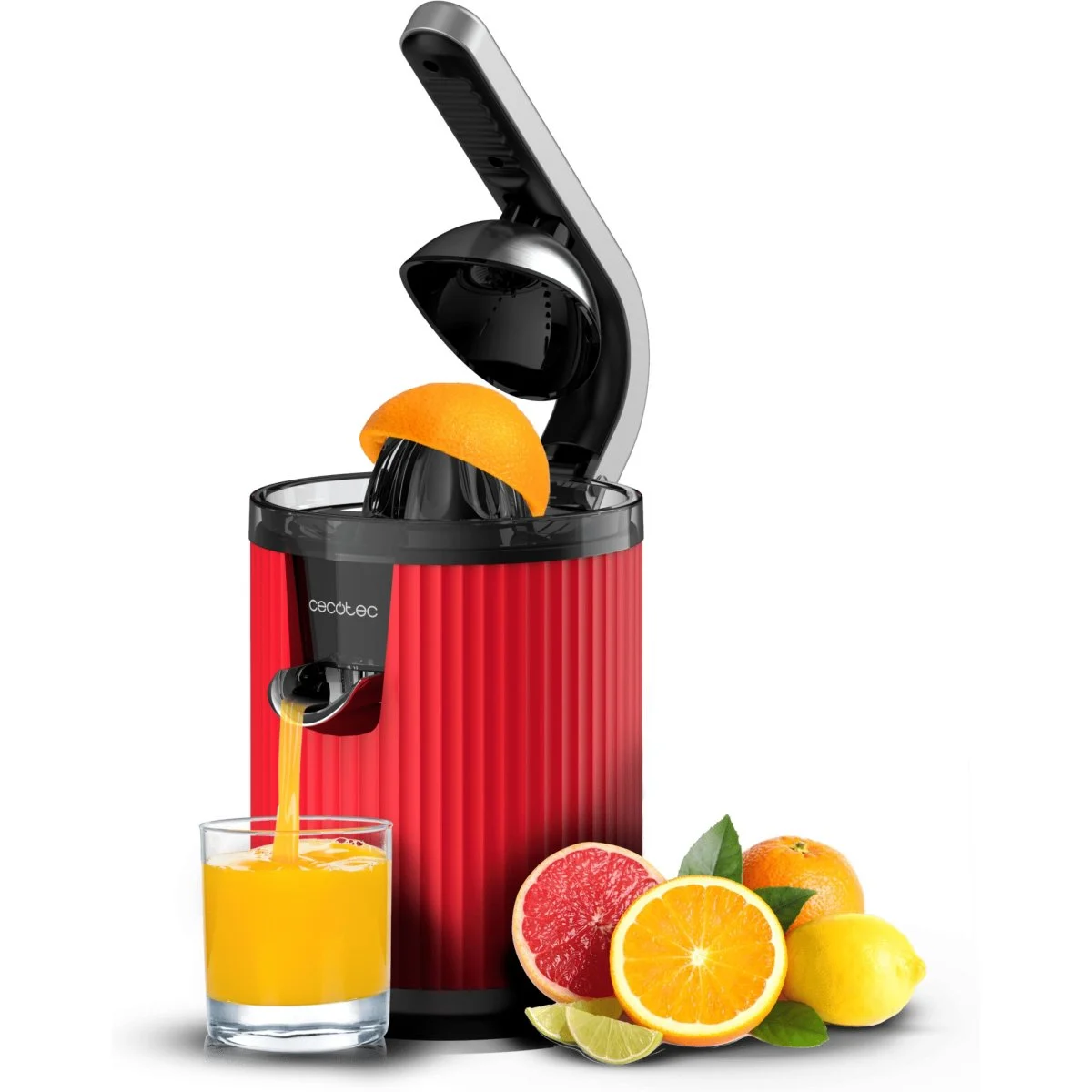 Exprimidor eléctrico de brazo Cecotec Xqueeze RetroJuice 600 600 W Rojo