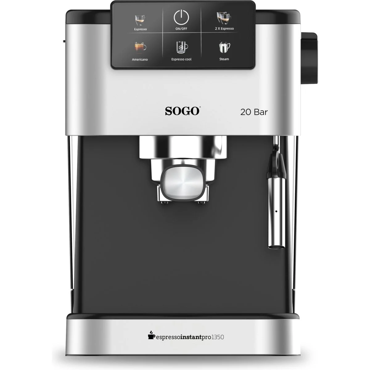 Cafetera Espresso Sogo SS5668 20 Bares Digital 1350 W Negra Acero Inox