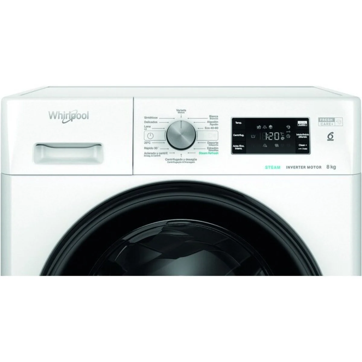 Lavadora Whirlpool FFB8489BVSPT 8 Kg 1400 rpm Clase A Puerta Negra