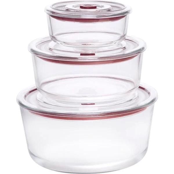 Set 3 Fiambreras Cristal Redondas 11-15-18 cm
