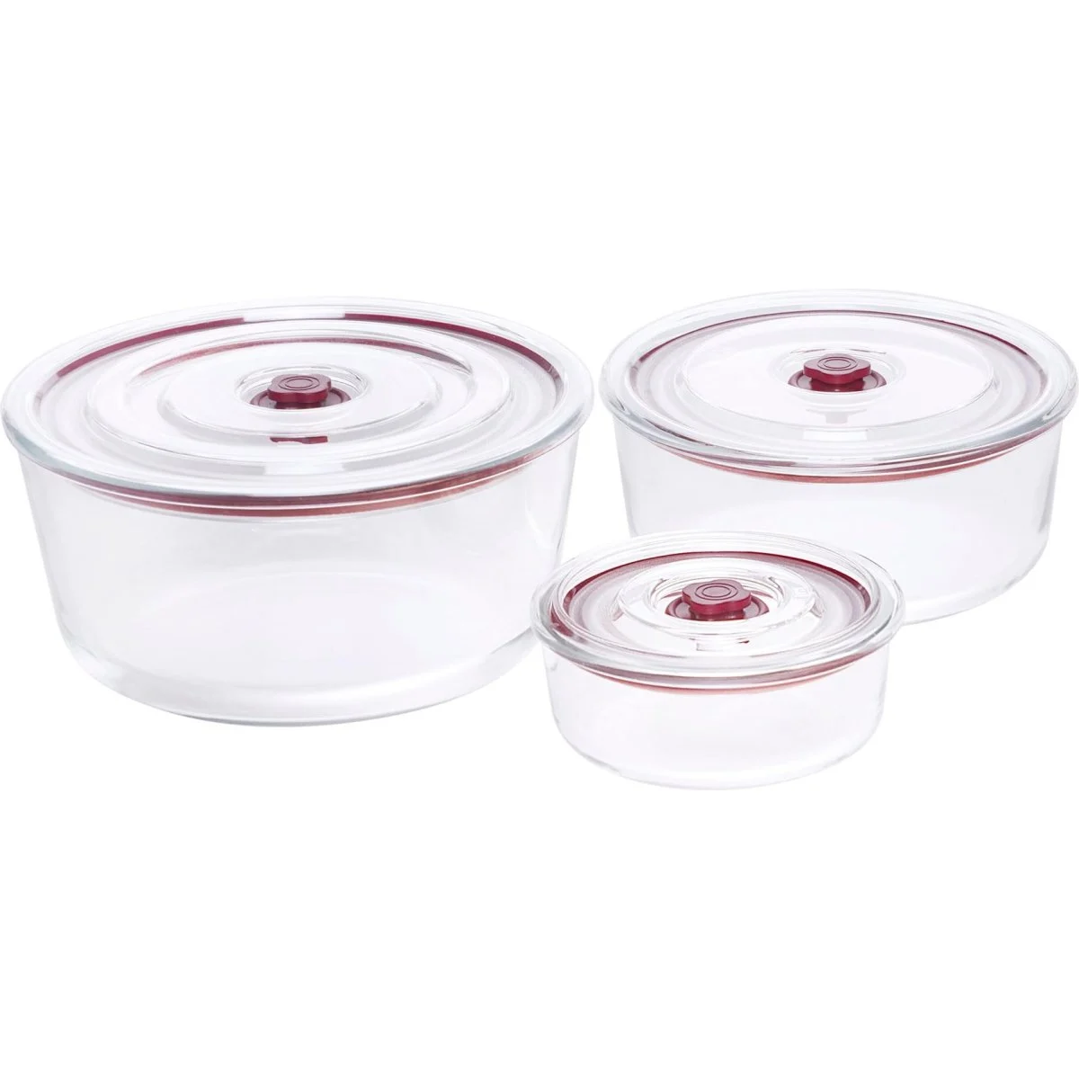 Set 3 Fiambreras Cristal Redondas 11-15-18 cm