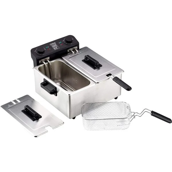 Freidora Doble Emerio 2x3 L 3300W Inox 6L