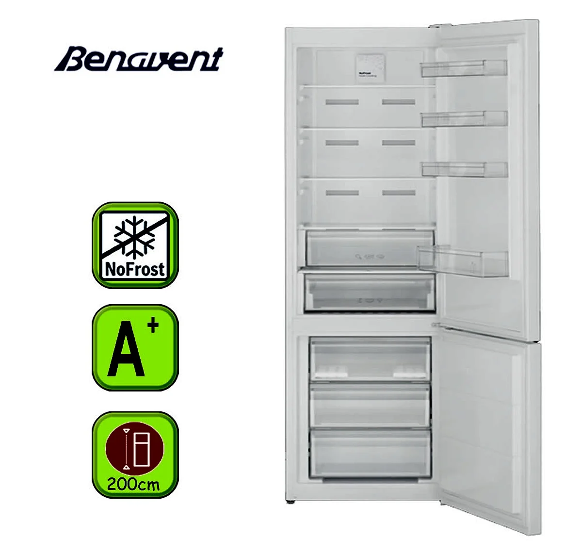 Frigorífico Benabent 200X60 NF E Blanco Clase E