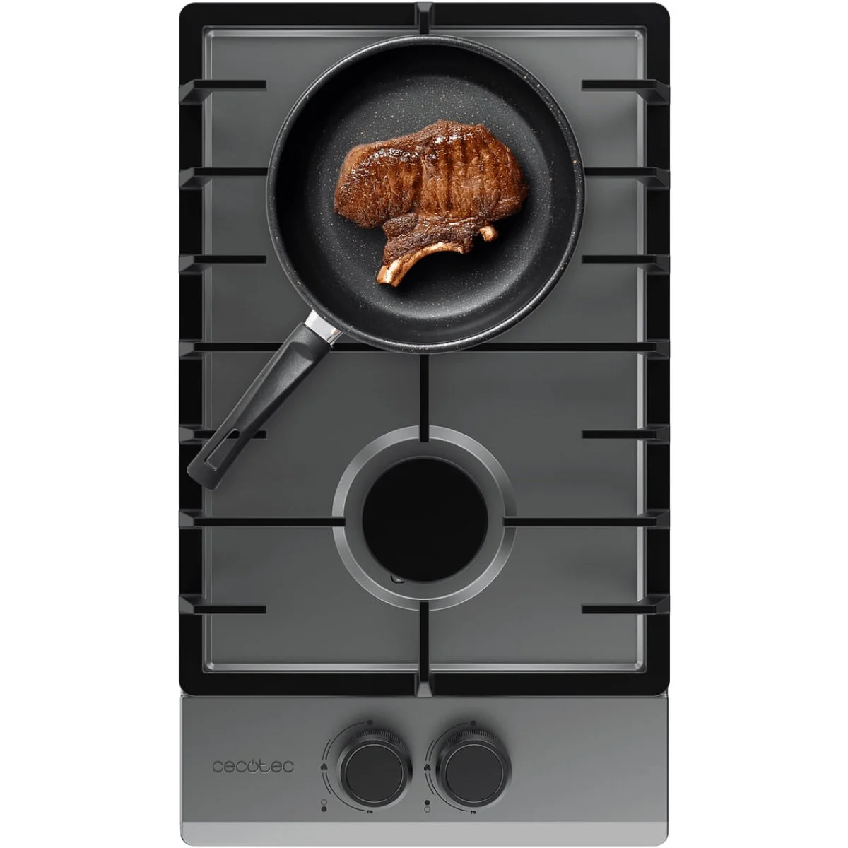 Encimera Gas Cecotec Bolero Squad G 2200F 2 Fuegos Inox 5,25 kW