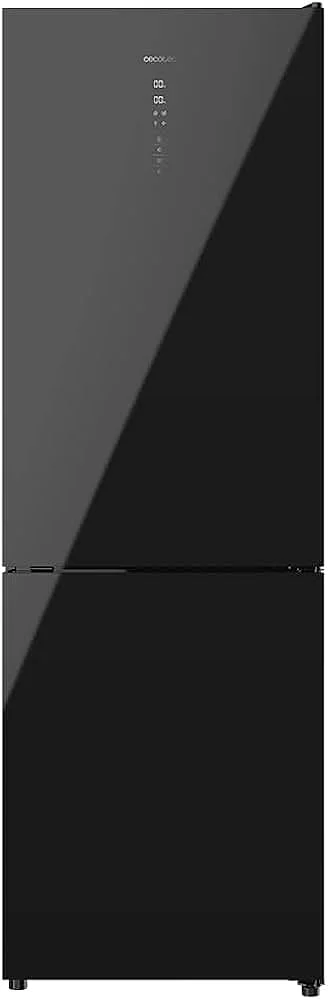 FRIGORIFICO CECOTEC 186X60 E CRISTAL NEGRO Bolero CoolMarket Combi 322i Black Glass