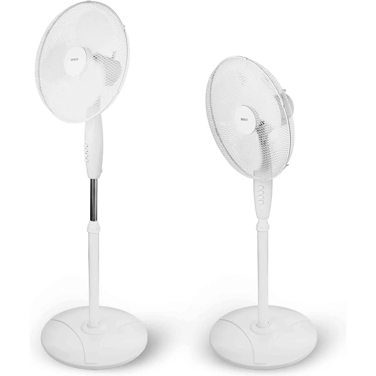 VENTILADOR PIE REDONDO SOGO 40 CM 16" BLANCO 3 ASPAS