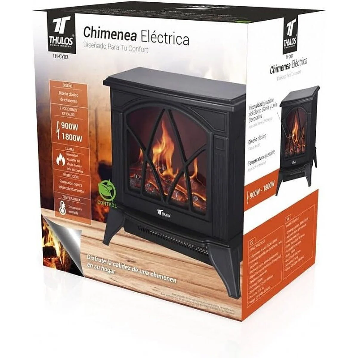 Chimenea Eléctrica Thulos TH-CY05 1800W Estilo Decorativo