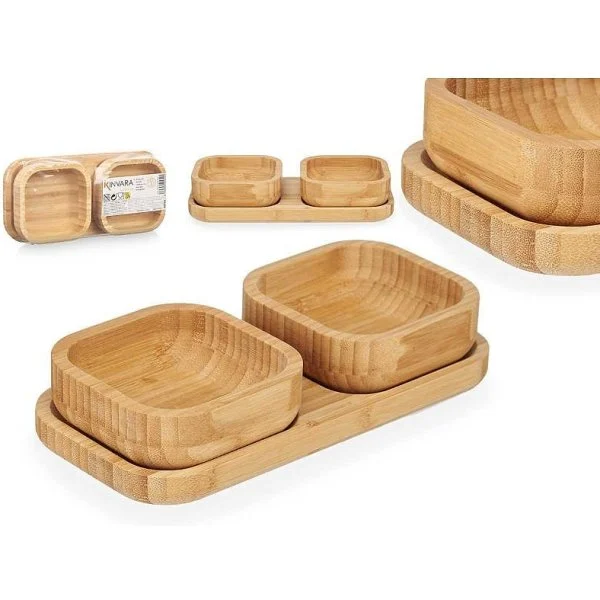 Set Aperitivo Kinvara 3 Piezas Bambu Elegante