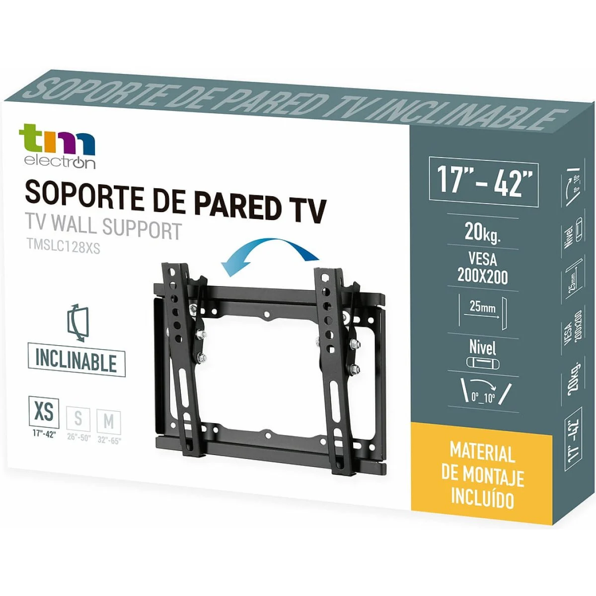 Soporte Pared TV TM 17" a 42" Fijo Inclinable