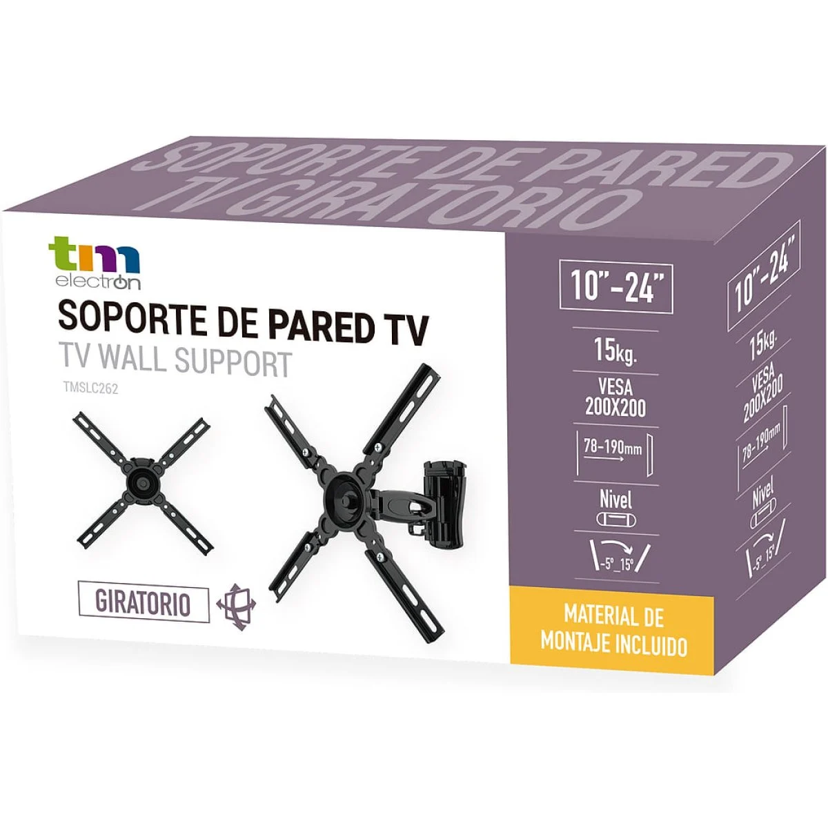 Soporte TV LCD 10" a 24" Giratorio 1 Brazo TM