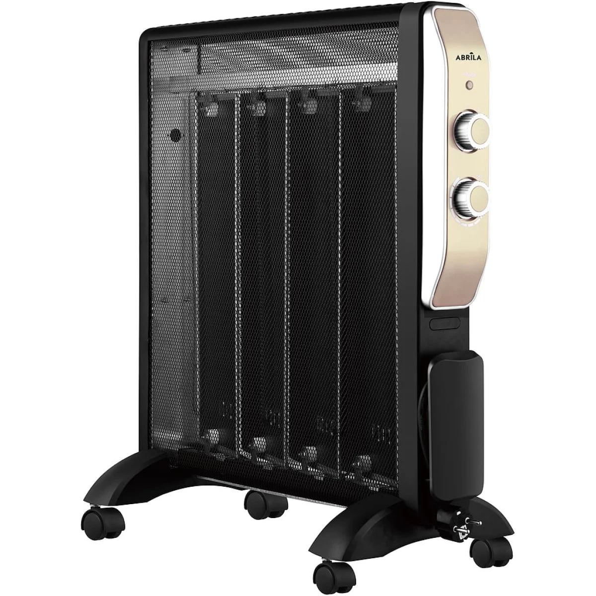 Radiador de Mica Abrila Mod ABRIGO 2000W Negro/Oro Antivuelco