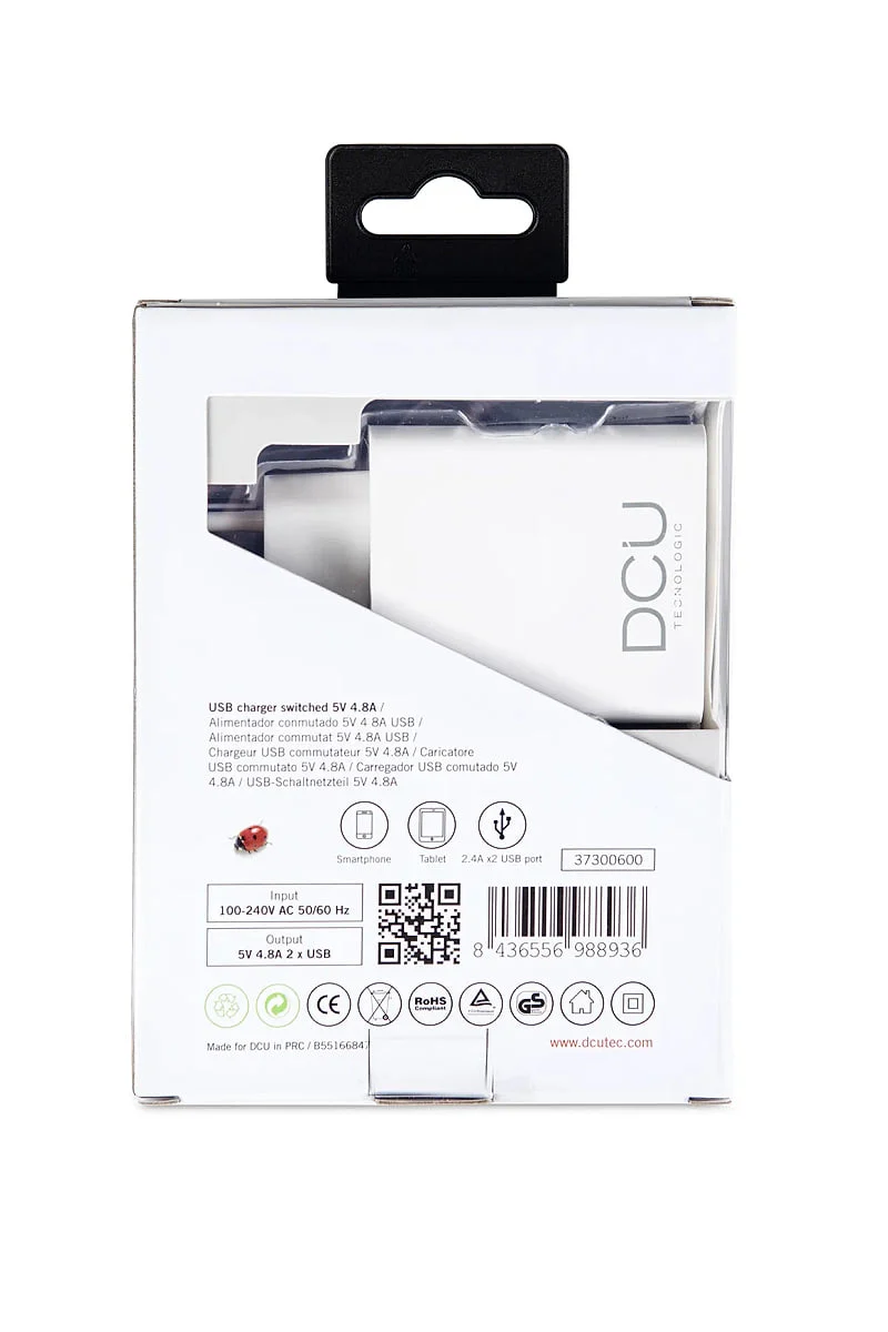 Cargador Doble USB iggual 30W QC3.0 5V 2.4A Carga Rápida
