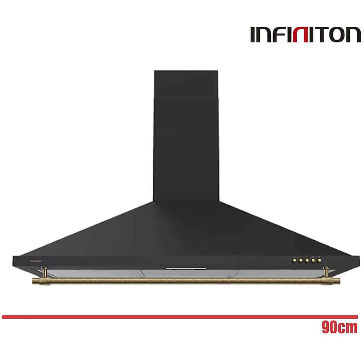 Campana rústica Infiniton CMPPRU92 90 cm 512 m³/h Clase C Negra