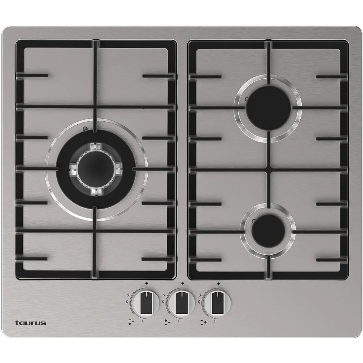Encimera Gas Taurus GI3HB 3 Fuegos Inox 6050W