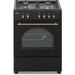 Cocina Gas Corbero Rústica CCSF6022NR 4F Horno 55L Negro