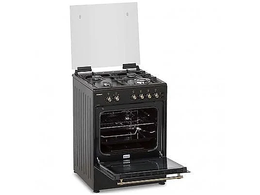 Cocina Gas Corbero Rústica CCSF6022NR 4F Horno 55L Negro