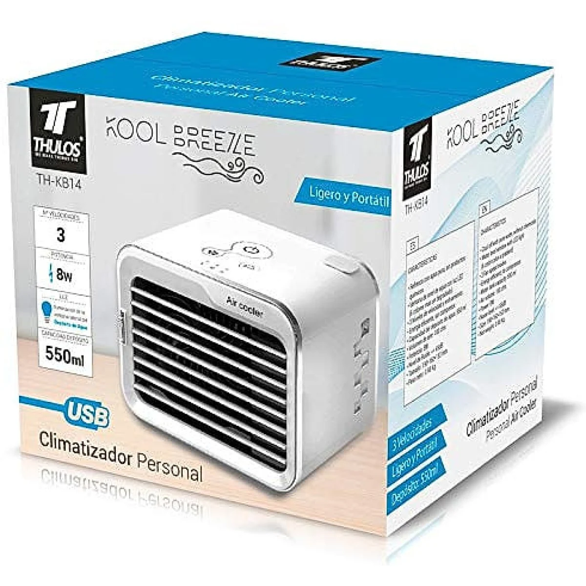 Mini Enfriador de Aire Thulos TH-KB14 Portátil Eficiente