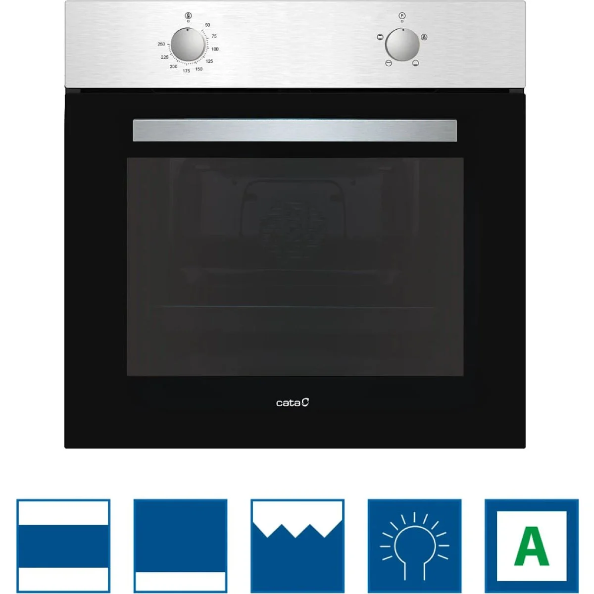 Horno Multifunción Cata MDS8101FB 73 L Cristal Negro Clase A