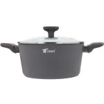 Olla Alta Thulos Alum Forj 24 cm Tapa Cristal