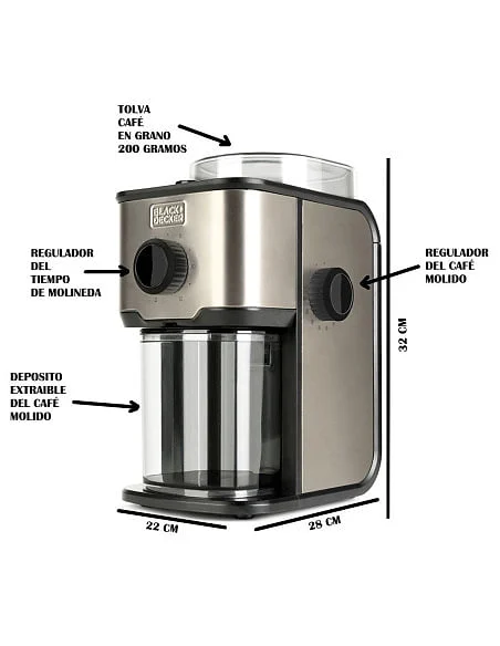 Molinillo Café Black & Decker BXCG151E 150 W 200 g Grano
