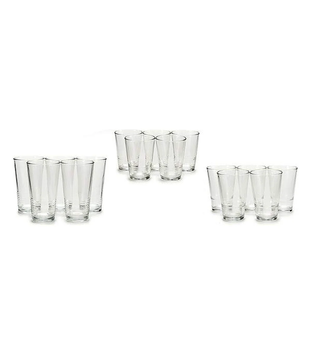 Juego 18 Vasos Vivalto Cristal Transparente
