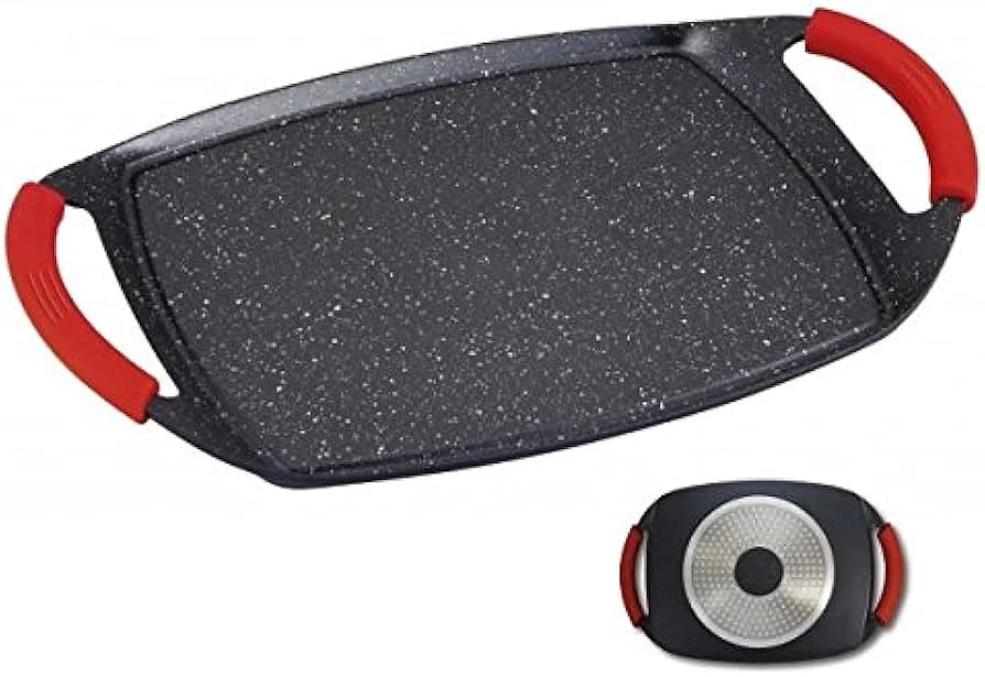 Plancha Asar Thulos Royal 36 cm Negra Asas Naranjas
