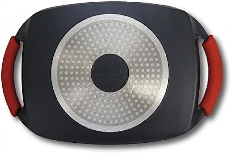 Plancha Asar Thulos Royal 36 cm Negra Asas Naranjas