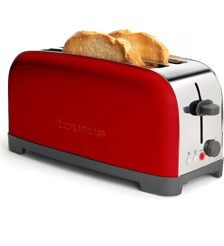 Tostador Taurus 2 Ranuras Vintage Rojo 1400 W Descongelar
