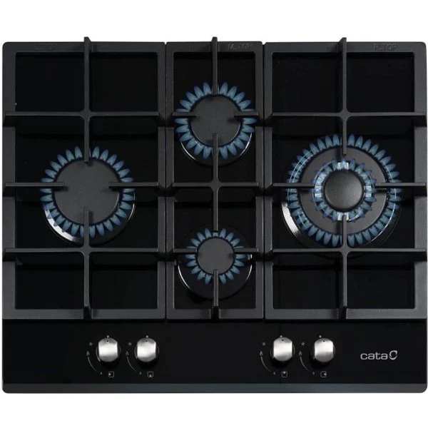 Encimera Cristal Gas Cata LCIB 6031 BK 4 Fuegos Negra