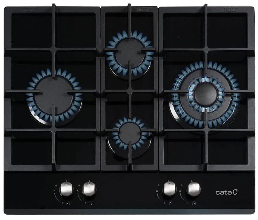 Encimera Cristal Gas Cata LCIB 6031 BK 4 Fuegos Negra